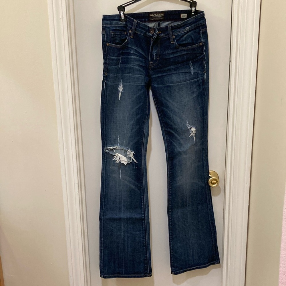 Cult of Individuality Blue Flare Wide Leg Jeans